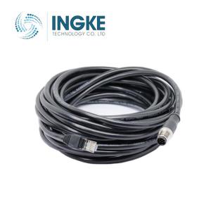 YKS12-P108ASNV-A6R-L M12 to RJ45 8 Position Male Cat6a with Shield